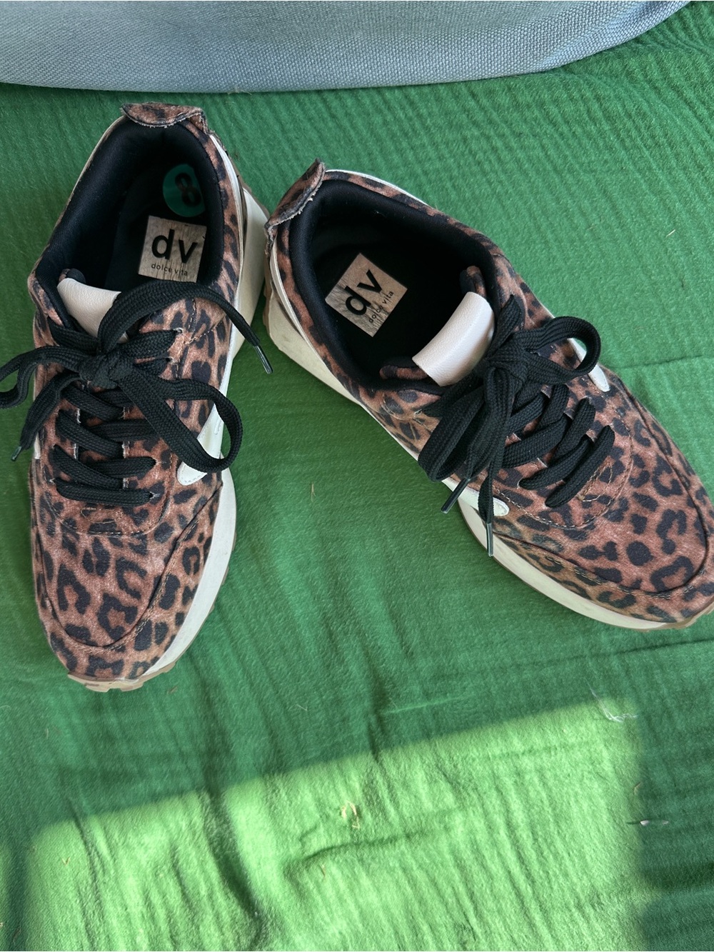 DV by Dolce Vita Leopard Print Sneakers in Brown and Black